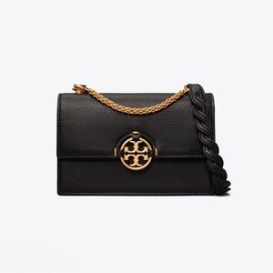 Tori Burch Miller Mini Crossbody Black Leather Shoulder Bag